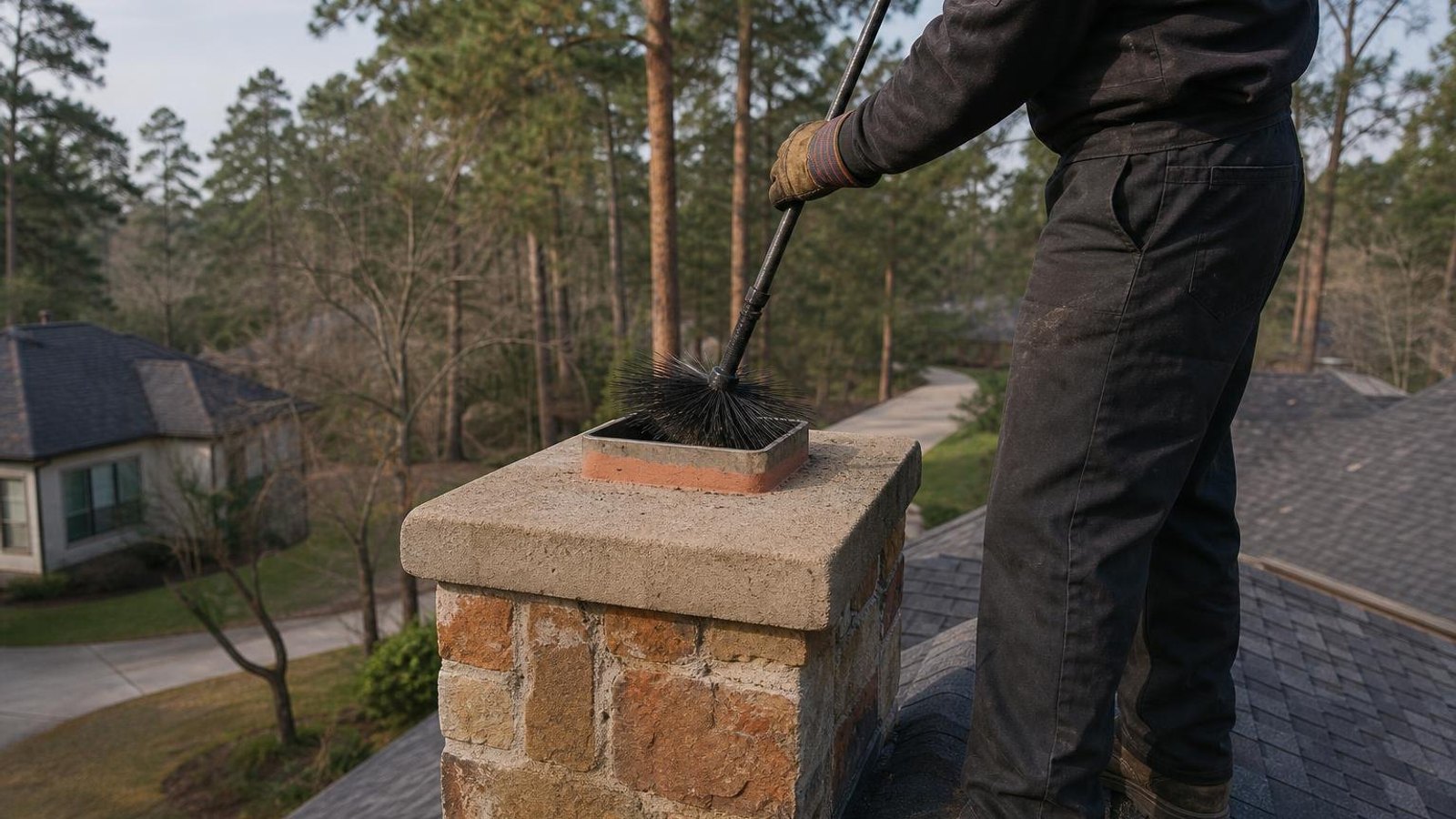 Practical chimney sweep & inspection in Humble